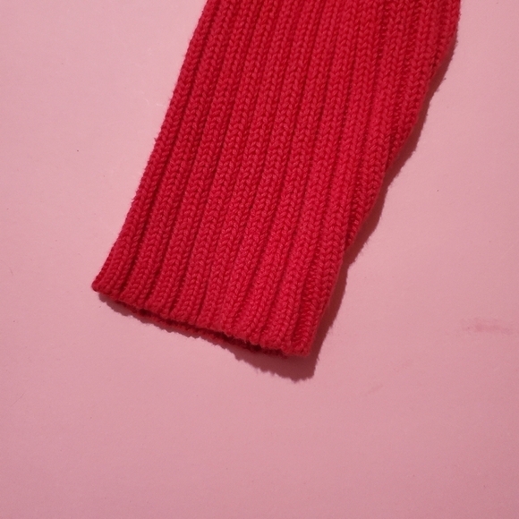🍎 Lands End Red Knit Sweater Heavy - Picture 3 of 6